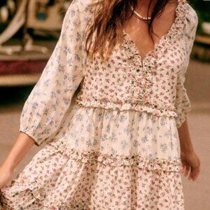 Sézane Vivi Dress, Patchwork Mini Flowers NWT, Size 8/40